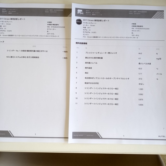 シトロエンC4HDI・DPF点灯